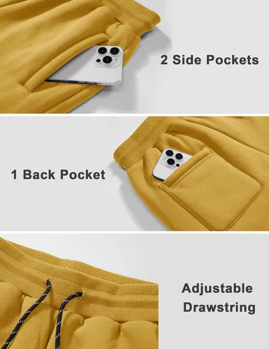 Miniatura 5 de FASKUNOIE Pantalones de forro polar de invierno para hombre, pesados y cálidos, con forro de sherpa, pantalones deportivos para correr con bolsillos