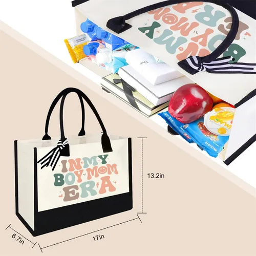 Miniatura 2 de Bolsa de lona para mamá, enfermera, profesora, jefa, perro, mamá, regalos de cumpleaños de Navidad para mujeres, señora para ir de compras