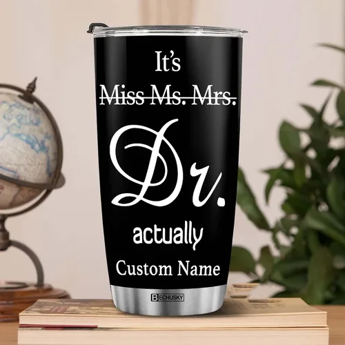 Miniatura 4 de BECHUSKY Regalo de graduación de doctorado personalizado, taza de doctorado con nombre personalizado, vaso de doctorado para hombres y mujeres