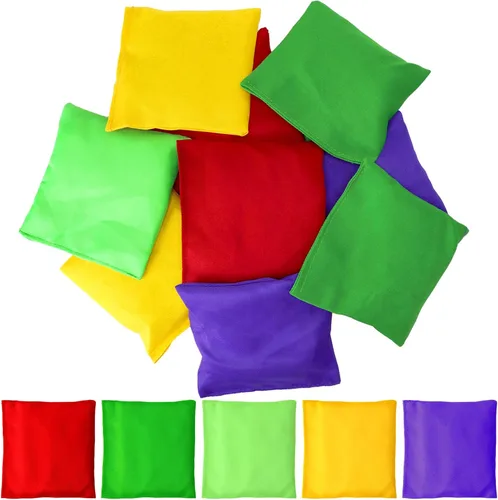 Miniatura 11 de Puf pequeños y coloridos de nailon para juegos de lanzamiento de manos, duraderos para niños y exteriores, bolsas de lanzamiento para aula, patio