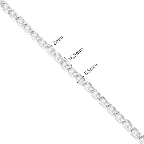 Miniatura 3 de N/C Cadenas de aluminio de 15 pies de eslabones de perlas de imitación, cadena de eslabones trenzados, cadenas de cable cruzado con colgante