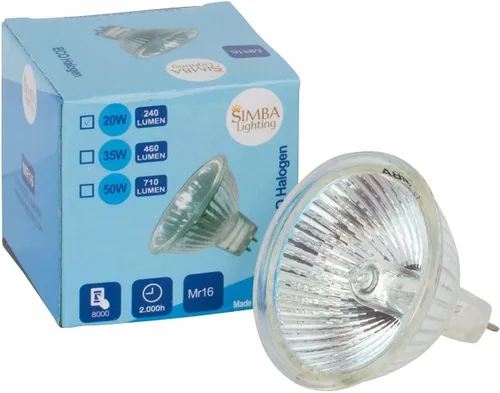 Miniatura 7 de Simba Lighting Bombillas halógenas MR16 de 20 W y 12 V (paquete de 6) para paisaje, luces de pista, fibra óptica, lámparas de escritorio, focos BAB