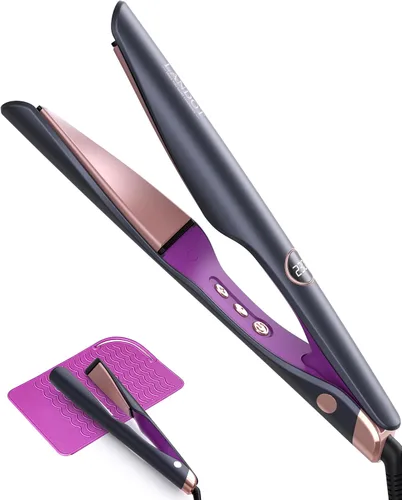 Miniatura 9 de LANDOT Plancha para el cabello y rizador 2 en 1: crea ondas de salón, rizos y estilos lisos en casa Placas flotantes, anti-frizz y sin enredos