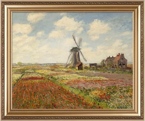 Miniatura 15 de IPIC - Reproducción artística de los lirios de agua de Claude Monet 1906, impresiones giclée coinciden con el marco dorado clásico, arte de pared