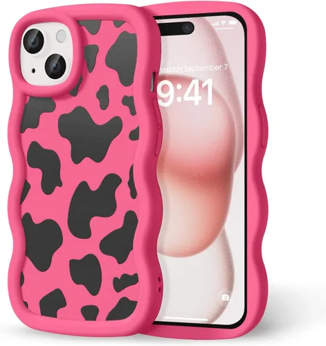 Miniatura 110 de Compatible con iPhone SE/8/7 Funda para Mujeres y Niñas, Marco Ondulado Rizado con Patrón Lindo, Estética Delgada Suave Silicona TPU Parachoques