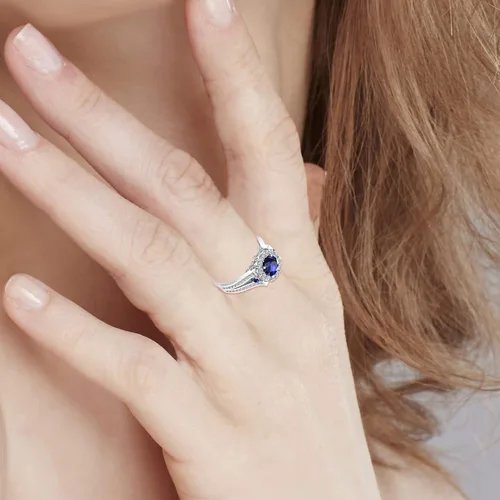 Miniatura 2 de Anillo de compromiso para mujer con piedras preciosas de platino