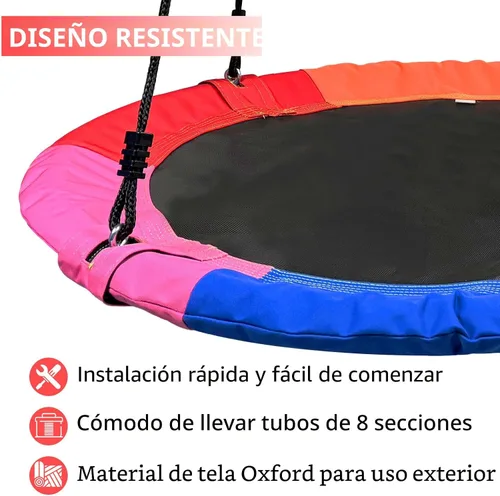 Miniatura 4 de Columpio de árbol, platillo volador de 40 pulgadas para niños, 900D Oxford impermeable, capacidad de peso de 900 libras, con correas ajustables