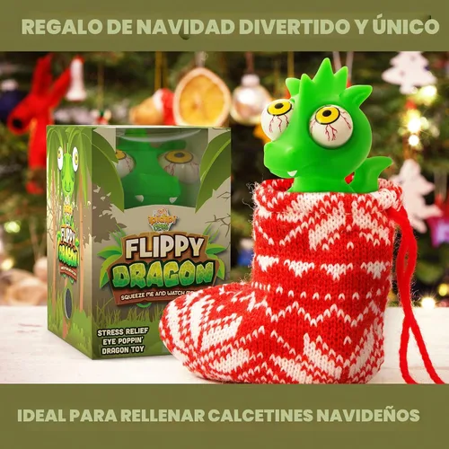 Miniatura 3 de IPIDIPI TOYS Flippy Dragón Esponjoso de Ojos Saltones - Juguetes Esponjosos de Halloween para Truco o Golosina - Divertido Juguete de Dedo