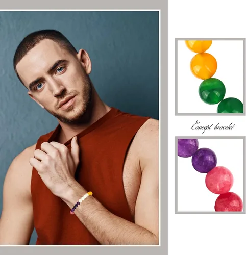 Miniatura 5 de Money Wealth Success Pulsera de protección para hombres y mujeres, 0.315 in, piedra natural, jade y citrino, ágata de la suerte, pulsera