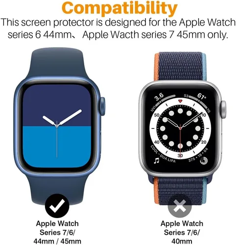 LK 8 Pack para Protector de Pantalla de Apple Watch 44mm Serie 6/5 SE2 [Película Suave Mejorada] [Auto-Reparación] Película Ultradelgada, Protector