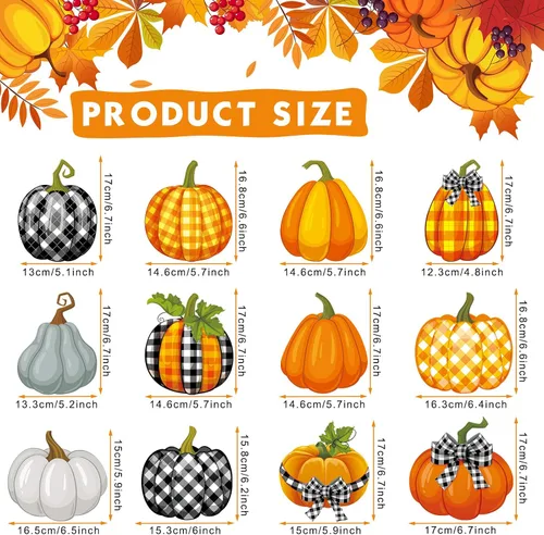 Miniatura 2 de Dianelhall 54 decoraciones de fiesta de otoño, decoraciones de remolinos colgantes de Acción de Gracias, recortes de calabaza y arce, remolinos