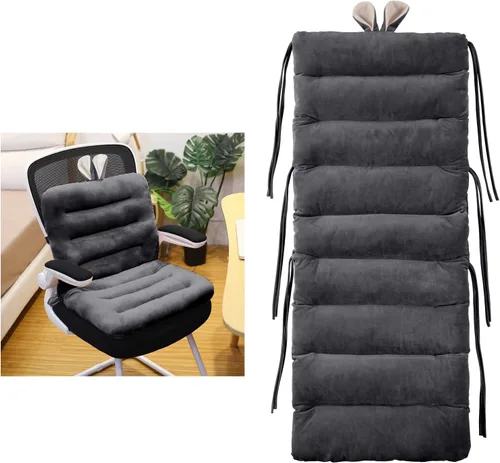 Miniatura 9 de ELFJOY Cojín para Silla de Oficina 85cm Cojín para Silla de Oficina Cojín de Asiento con Soporte Lumbar Cojín para Silla de Descanso con Banda