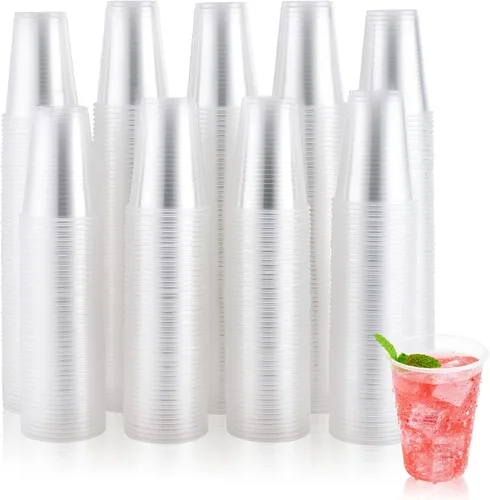 JOLLY CHEF Paquete de 600 vasos de plástico transparente de 9 onzas, vasos desechables de 9 onzas para fiestas, picnics, barbacoas, viajes, 9oz-Clear