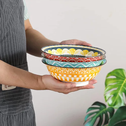 Miniatura 4 de Juego de Tazones para Ramen Tazones Pho - Juego de Tazones de Sopa de Porcelana de 3 Piezas - Juegos de Tazones para Fideos para Cocina 35 oz