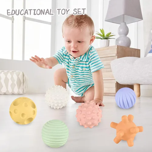 Miniatura 2 de Pelotas sensoriales ROHSCE para bebés - Paquete de 6, pelota para niños pequeños de 1 a 3 años, pelotas suaves y texturizadas Montessori para bebés