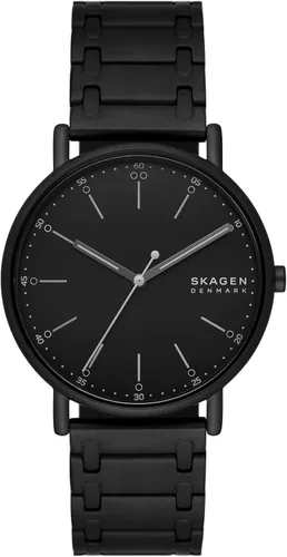 Skagen Signatur - Reloj minimalista para hombre con pulsera de acero inoxidable, malla o correa de cuero