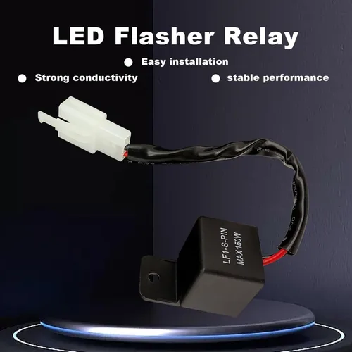 Miniatura 6 de Relé intermitente LED de 2 pines, relé de 12 V para relés de señal de giro LED de coche, relé de flash ajustable, kit de conectores de cableado