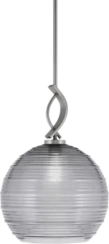 Miniatura 87 de Toltec Lighting Cavella Stem Colgado Mini colgante, acabado grafito, vidrio de muselina blanca de 4 pulgadas