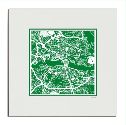 Miniatura 107 de O3 Design Studio Mapa de corte de papel Madrid negro mate de 20 x 20 pulgadas