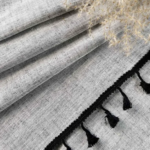Miniatura 2 de Cortinas de cocina con borlas boho de 36 pulgadas de largo, modernas, de granja, de algodón y lino, cortinas cortas de cafetería para baño, ventana