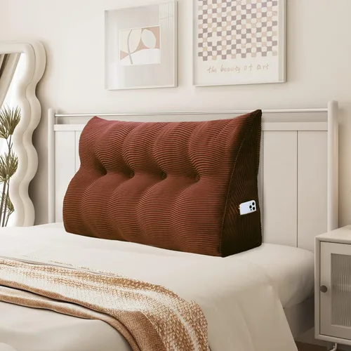 Miniatura 33 de Almohada de cuña triangular para cabecero, cojín de pana para sofá cama, respaldo grande, almohada de lectura, posicionamiento lumbar tapizado
