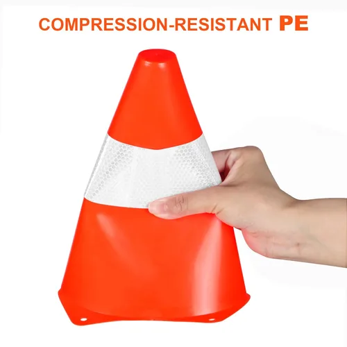 Miniatura 3 de Conos de seguridad de tráfico de 9 pulgadas con collares reflectantes, [paquete de 4] conos de construcción naranja conos de estacionamiento