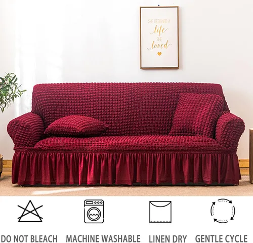 Miniatura 5 de Jeloris - Funda elástica para sofá, fácil de ajustar, universal, con faldón, protector de muebles de alta elasticidad, lavable y duradera para niños