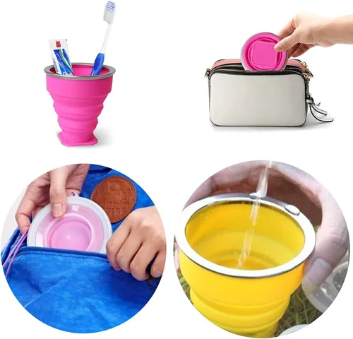 Miniatura 4 de Collapsible Cup - Silicone Foldable Cup-Expandable Folding Drinking Cup -Reusable Portable Mugs Cup For Travel, Camping, Hiking, Survival, Car
