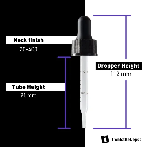 Miniatura 6 de The Bottle Depot - Botella cuentagotas de vidrio de 2 oz - Paquete de 24 - UV negro - Botellas de tintura con cuentagotas UV Negra