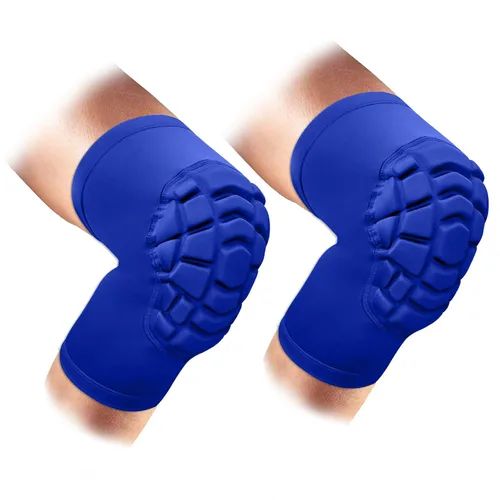 Miniatura 9 de Rodilleras de Lucha Libre Manga Corta para Rodilla, 2 Piezas Manga de Compresión para Rodilla para Fútbol Americano, Baloncesto, Voleibol Blanco