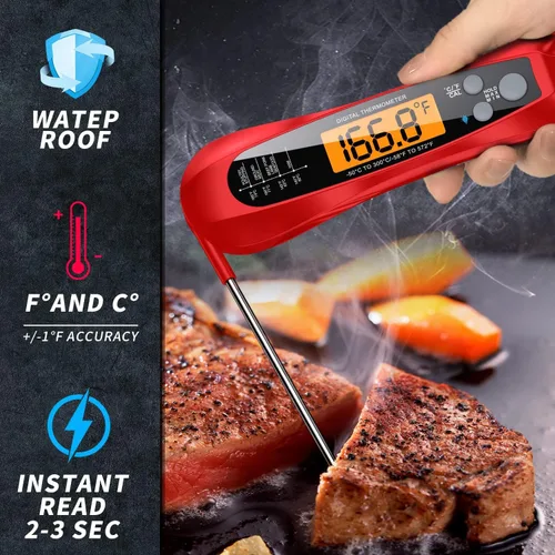 Miniatura 4 de Therm Pro® Chef - Termómetro digital para carne, lectura instantánea de 1 segundo, certificado NIST® con precisión de ± 0.5 ℉, pantalla LED ultra