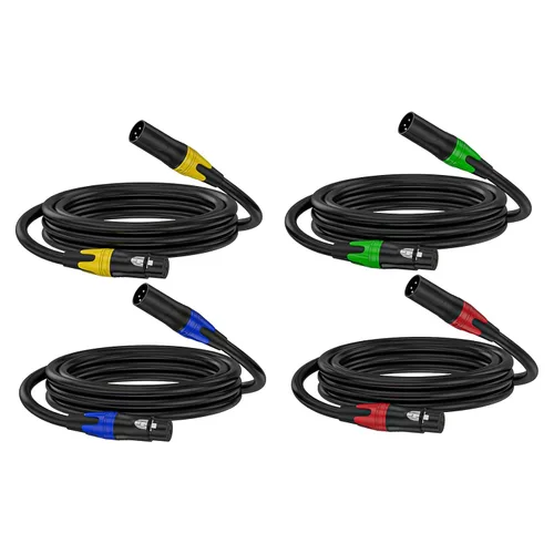 Miniatura 13 de XLR - Cable de extensión de micrófono macho a hembra recto, cable equilibrado macho a hembra recto de 90 grados, cable equilibrado de 3 pines a 3