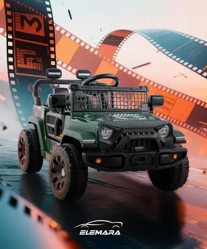 Miniatura 5 de ELEMARA Auto de Paseo, Vehículo de paseo con Bluetooth para niños pequeños, vehículos a batería de 12 V con control remoto, camión todoterreno Verde