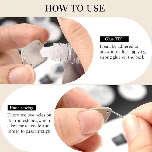 Miniatura 3 de 48 piezas de diamantes de imitación para coser, diamantes de imitación de cristal de formas mixtas con parte trasera plana, para coser en gemas