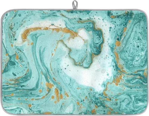 Miniatura 10 de Tapete de secado de platos de cielo estrellado para cocina, tapete de café, absorbente de agua, resistente al calor, tapete de microfibra
