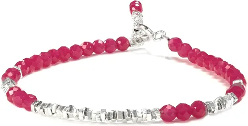 Miniatura 10 de Pulsera de cuentas de cristal natural de plata 925 hecha a mano. Joyería energética de piedras preciosas facetadas para mujeres, regalo