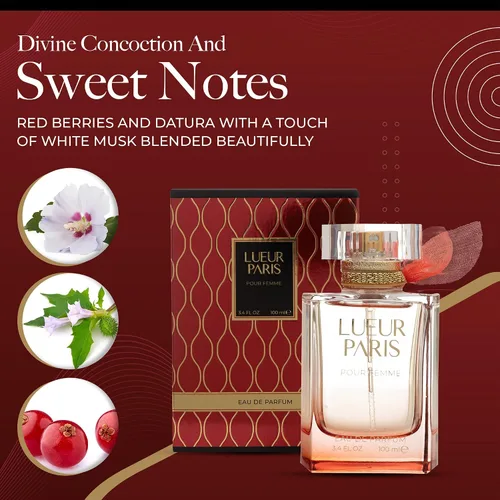 Miniatura 7 de Lueur Paris Pour Femme Perfume para Mujeres - INSPIRADO en un perfume de mujer de renombre mundial - Frutal, floral, pachulí, dulce, cítrico