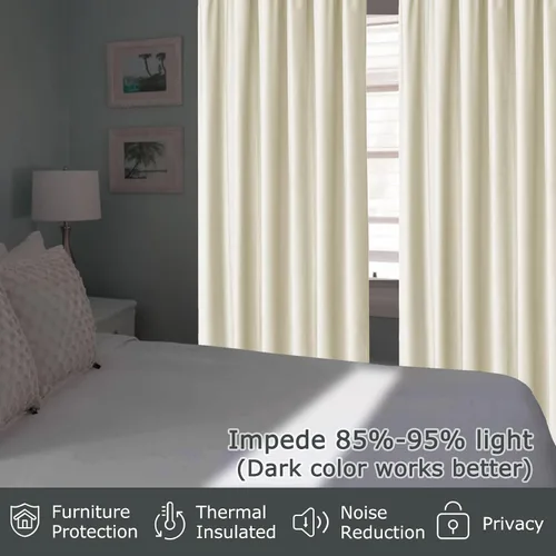 Miniatura 7 de Frelement Cortinas opacas de terciopelo para sala de estar, paneles de ventana con aislamiento térmico para dormitorio, cortinas plisadas para barra