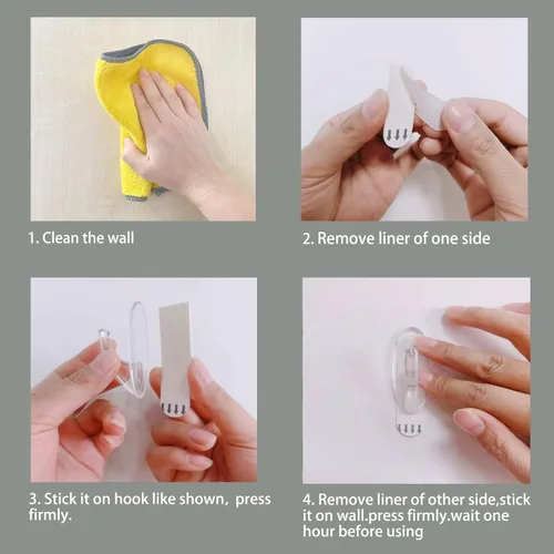 Miniatura 3 de 72 Tiras de Repuesto Pequeñas, Tiras Adhesivas para Colgar en la Pared sin Daños para Ganchos de Pared Interiores, Tiras Colgantes de Pared