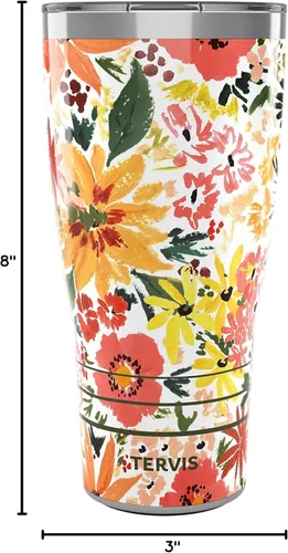 Miniatura 9 de Tervis Traveler - Vaso aislado Sara Berrenson de triple pared floral retro mantiene las bebidas frías y calientes, 30 onzas, acero inoxidable Sara