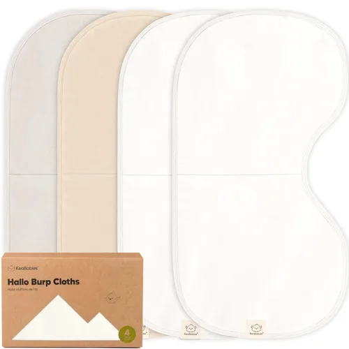 Miniatura 10 de KeaBabies Juego de 4 paños para eructar para bebé, niña, niño - Paño para eructar de algodón orgánico, extra grande, absorbente, suave, juego