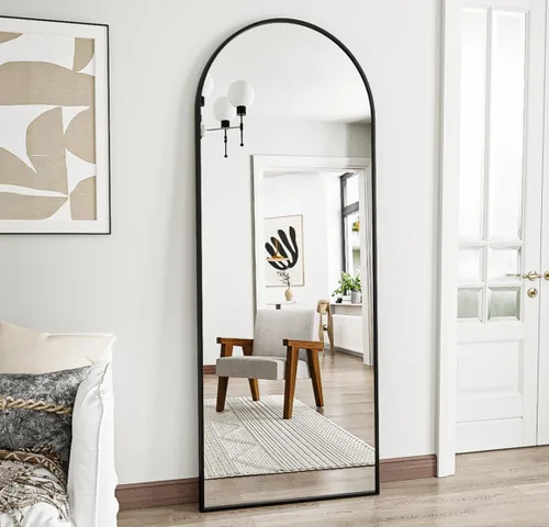 Miniatura 12 de Prywot Espejo arqueado de cuerpo completo, 70"x26" Espejo de pie independiente, Espejos modernos de cuerpo completo con soporte, Espejos de pared