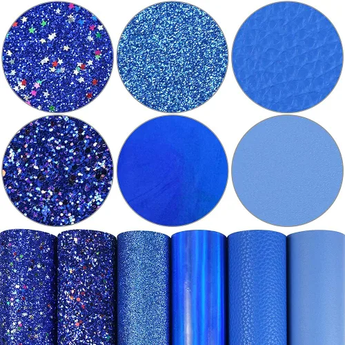 Miniatura 35 de Litchi Paquete de 6 hojas de cuero sintético de 8 x 12 pulgadas para aretes de lazo, tela de vinilo fácil de cortar para Cricut, cuero sintético