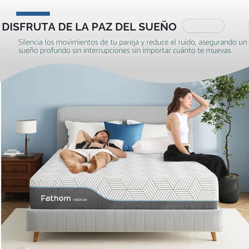 Miniatura 6 de FATHOM Colchón tamaño Queen mediano de 10 pulgadas, colchón de espuma viscoelástica tamaño Queen en una caja para aliviar el dolor de espalda