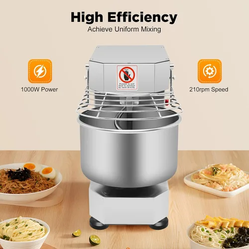 Miniatura 3 de Mezclador de alimentos comercial de 12 cuartos de galón / 10 L con función de temporizador, máquina de amasado de masa eléctrica de 750 W 110 V