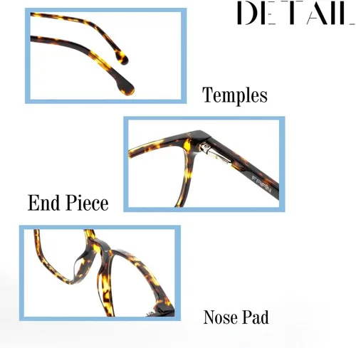 Miniatura 4 de FAA'N Gafas de luz azul para mujeres y hombres, falsos transparentes, para computadora, juegos, moda, cuadrados, aviador, sin receta