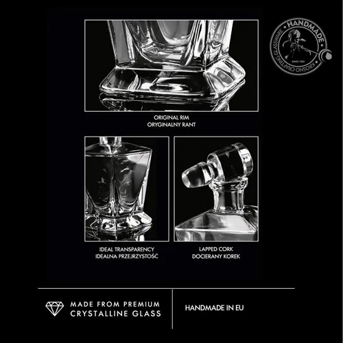 Miniatura 8 de Krosno - Decantador de whisky con tapón 25.4 oz Colección Caro Para uso en casa, restaurantes, fiestas Idea de regalo para bar mitzvah, boda