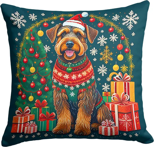 Miniatura 31 de Caroline's Treasures DAC1082PW1414 Affenpinscher - Almohada decorativa de tela navideña, lavable a máquina, para interiores y exteriores, para sofá