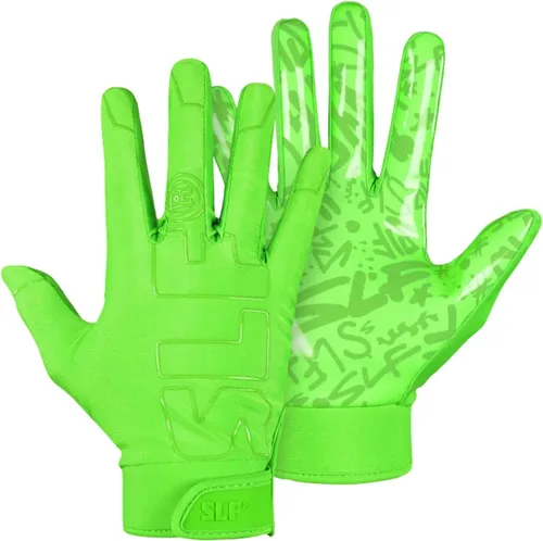 Miniatura 13 de SLEEFS Guantes de fútbol americano juvenil para niños y niñas, guantes pegajosos de receptor para fútbol americano con bandera para jóvenes, hombres