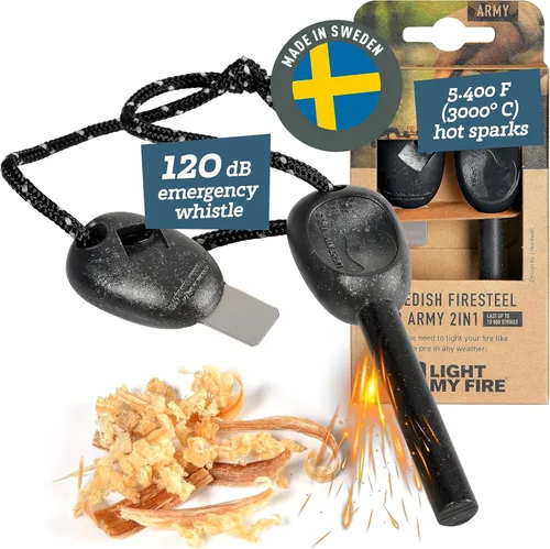 Miniatura 10 de Light My Fire Flint Fire Starter Ferro Rod Herramienta de supervivencia Ejército - Equipo de bushcraft de acero al fuego - Kit de inicio de fuego